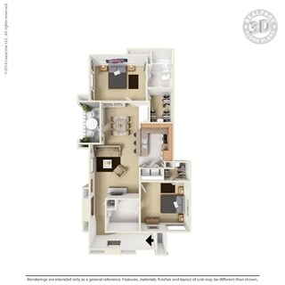Two Bedroom Apartment - B5 1410 floor plan